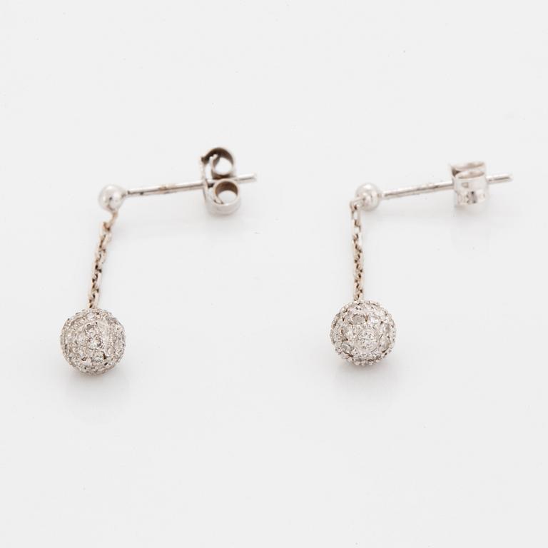 Eight-cut diamond ball earrings.