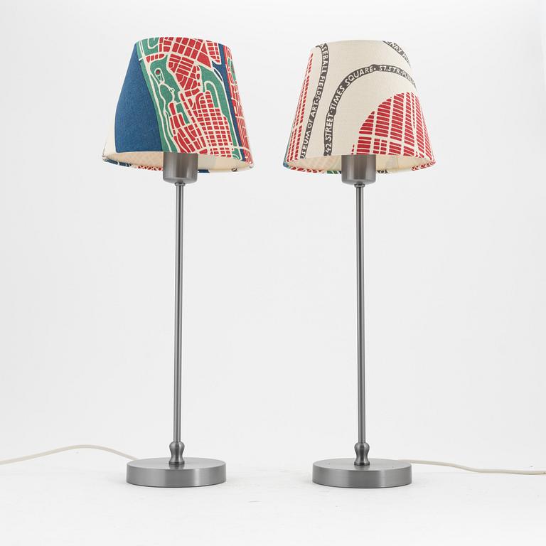 A pair of model 2332 table lamps by Josef Frank for Firma Svenskt Tenn, designed 1932.