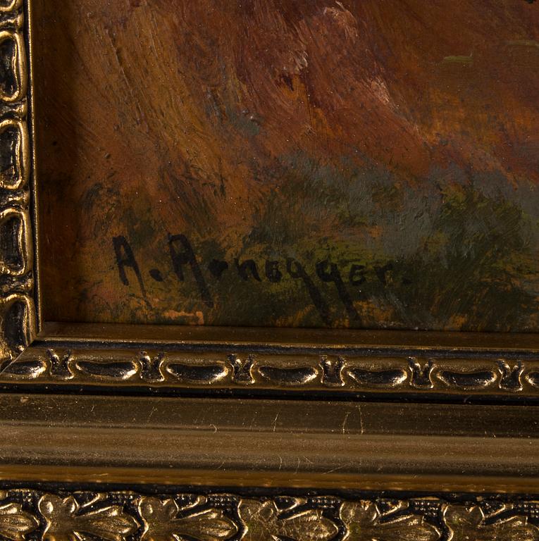 ALOIS ARNEGGER, olja på skiva, signerad.