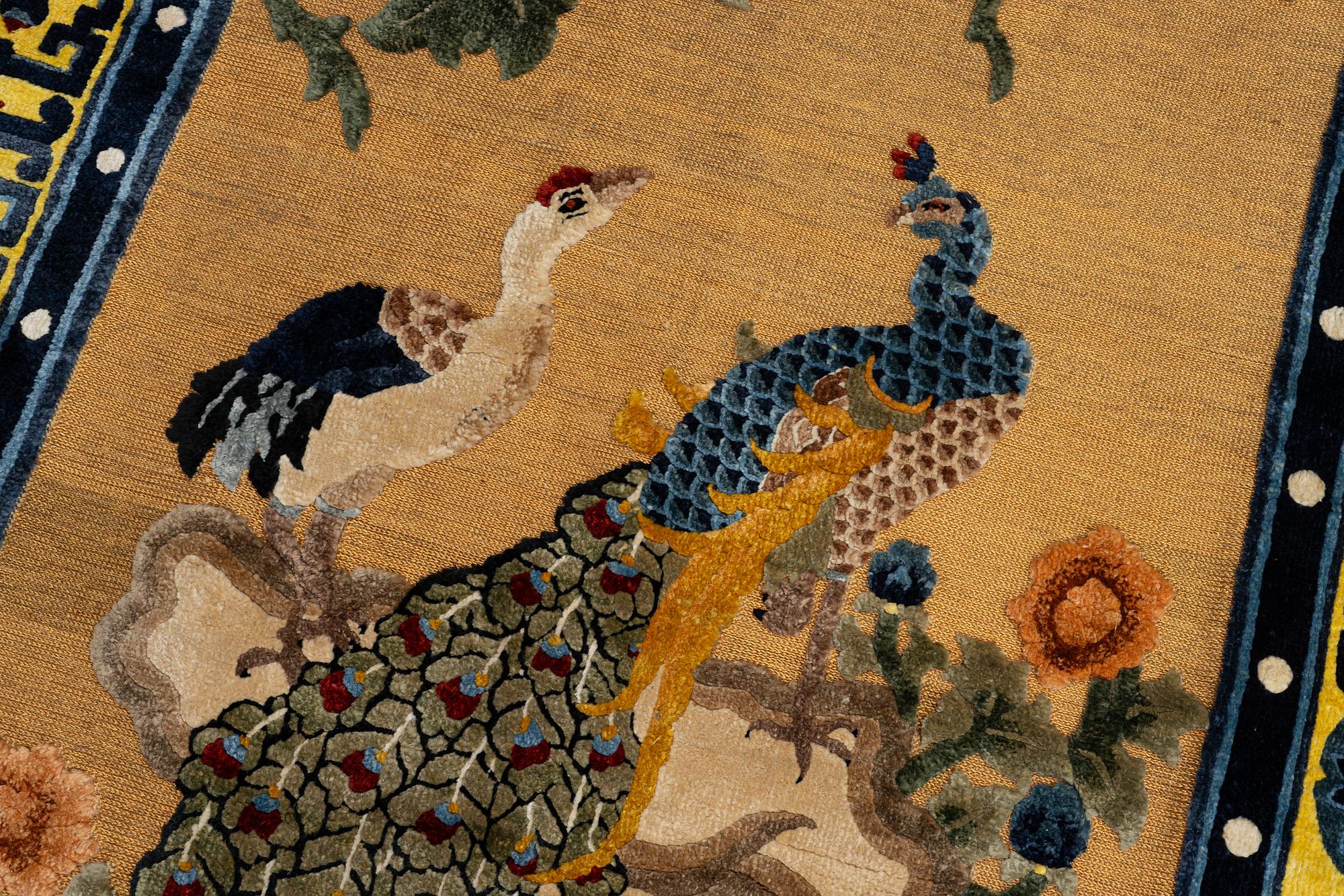 Matta, semiantik, silke, Kina, ca 186 x 121 cm.