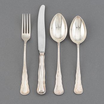 CG Hallberg, 18 pieces silver cutlery, Stockholm, some 1964.