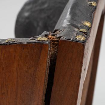 Two similar wing-back chairs, Northern Europe, late 18th century.