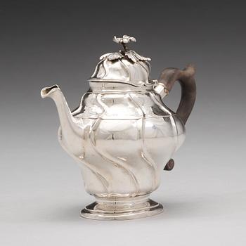 A Swedish 18th century parcel-gilt silver tea-pot, mark of Johan Pettersson Berg, Norrköping 1760.