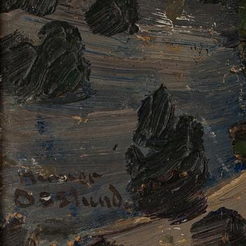 HELMER OSSLUND, olja på pannå, signerad.