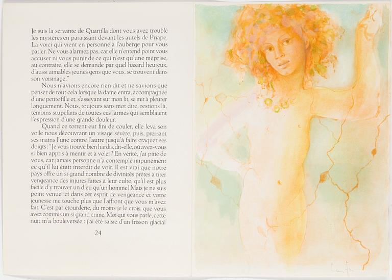 LEONOR FINI, a set of ten signed coloured lithographs, "Satiricon", nr 131, 1970.