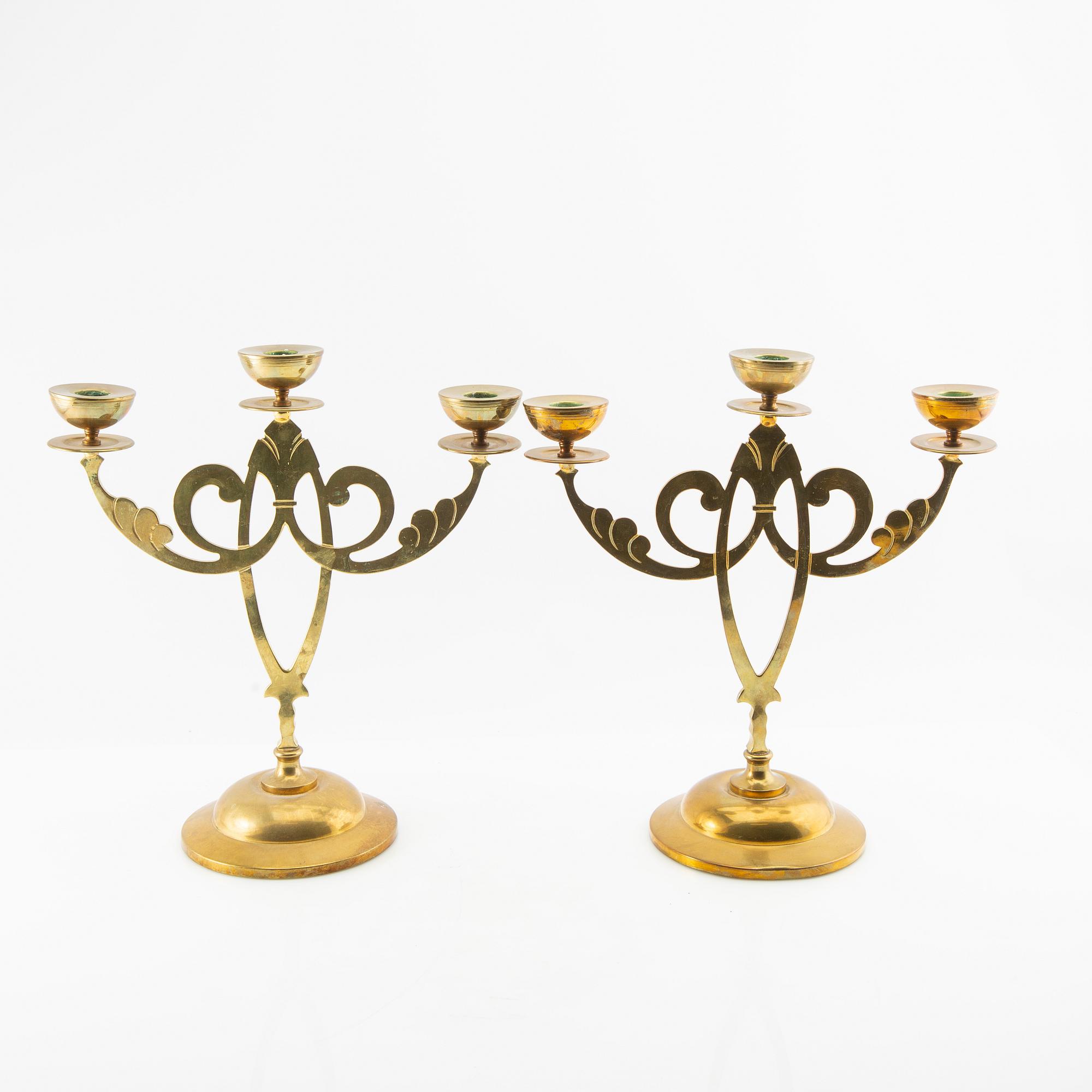 Candelabras, a pair, Art Nouveau, early 20th century.