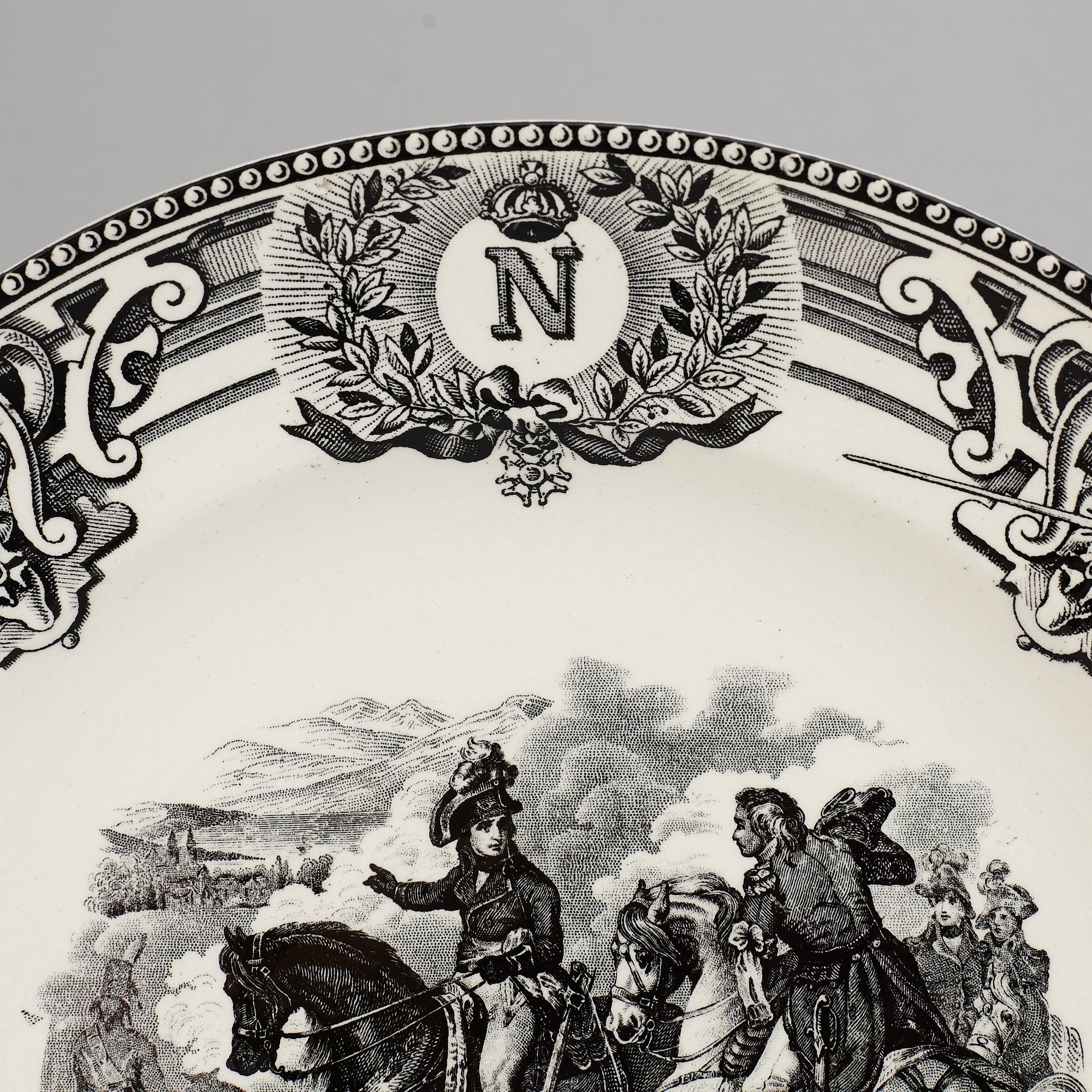 A set 15 cream ware dinner plates, Belgium, "Napoleon".