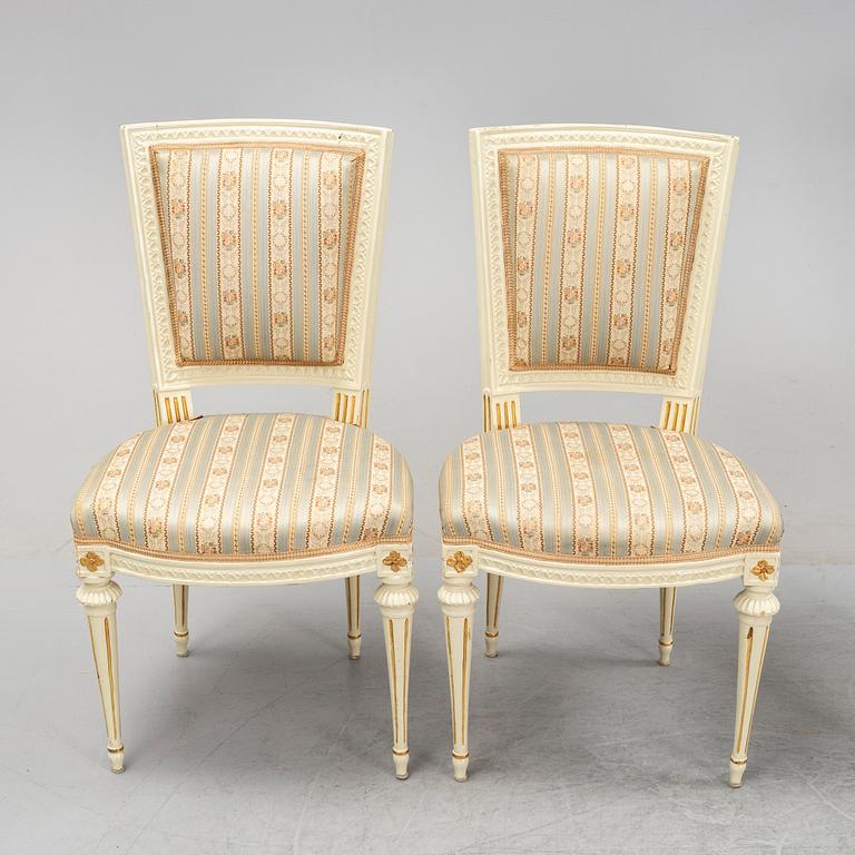 A set of four Gustavian chairs, second half of the 18th Century.