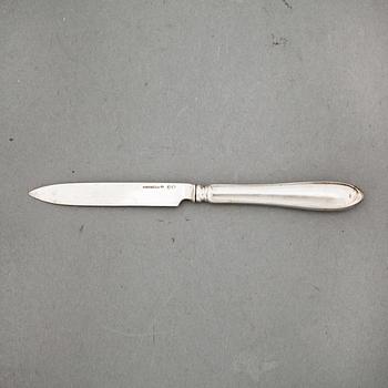 FRUKTKNIVAR, 12 delar, silver, C G Hallberg, 1916. Totalvikt ca 404 gram.