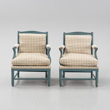 A pair of Gustavian armchairs.