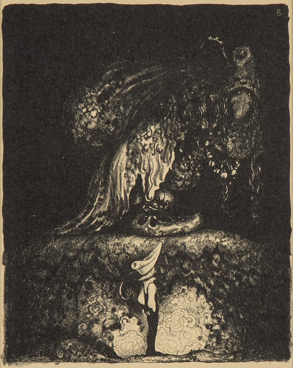 John Bauer, lithopgraph, from "Troll", 1915. Signed B in the print.