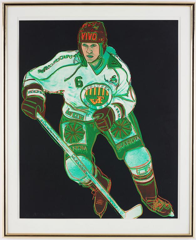 Andy Warhol, "Frölunda hockey player".