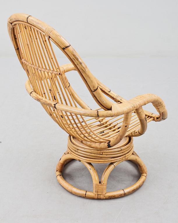 FÅTÖLJ, bambu, 1900-talets mitt.