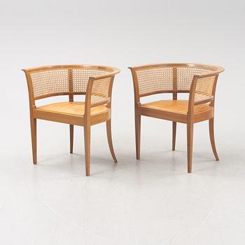 Kaare Klint, a par of 'Faaborg' chairs, Rud Rasmussen, Denmark.