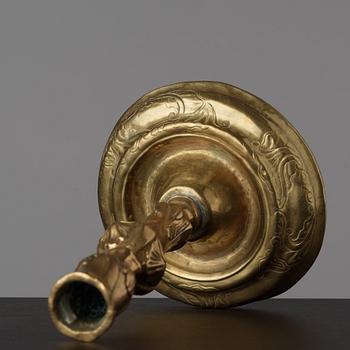 A Rococo candlestick by Anders Westerberg (privilege 1755, dead 1765, his widow continued till 1773).