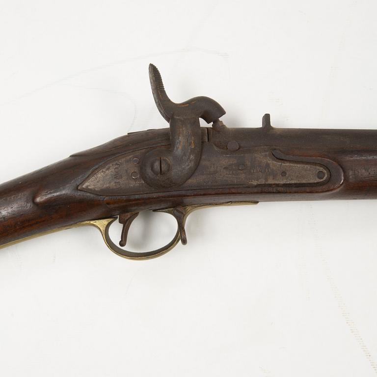 A 18th Century Swedish-British converted percussion gun.