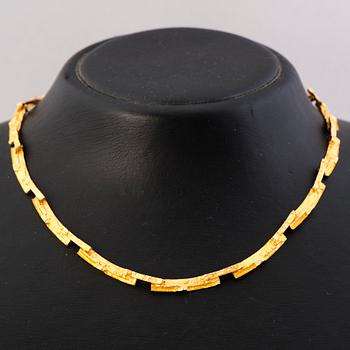 BJÖRN WECKSTRÖM, COLLIER, "Tundra", 14K guld. Lapponia 1979.