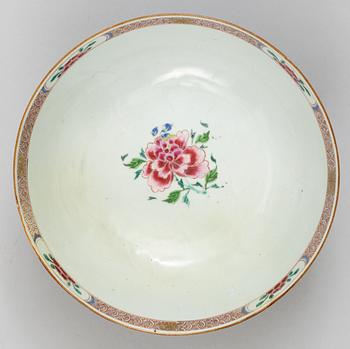 A famille rose punch bowl, Qing dynasty, Qianlong (1736-95).