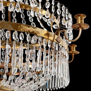 A late Gustavian early 19th century seven-light chandelier.