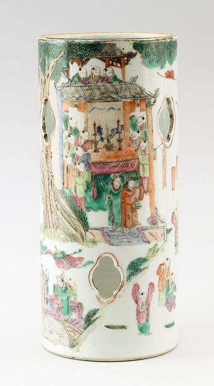 PERUKSTOCK, porslin, Kina, 1800-/1900-tal.