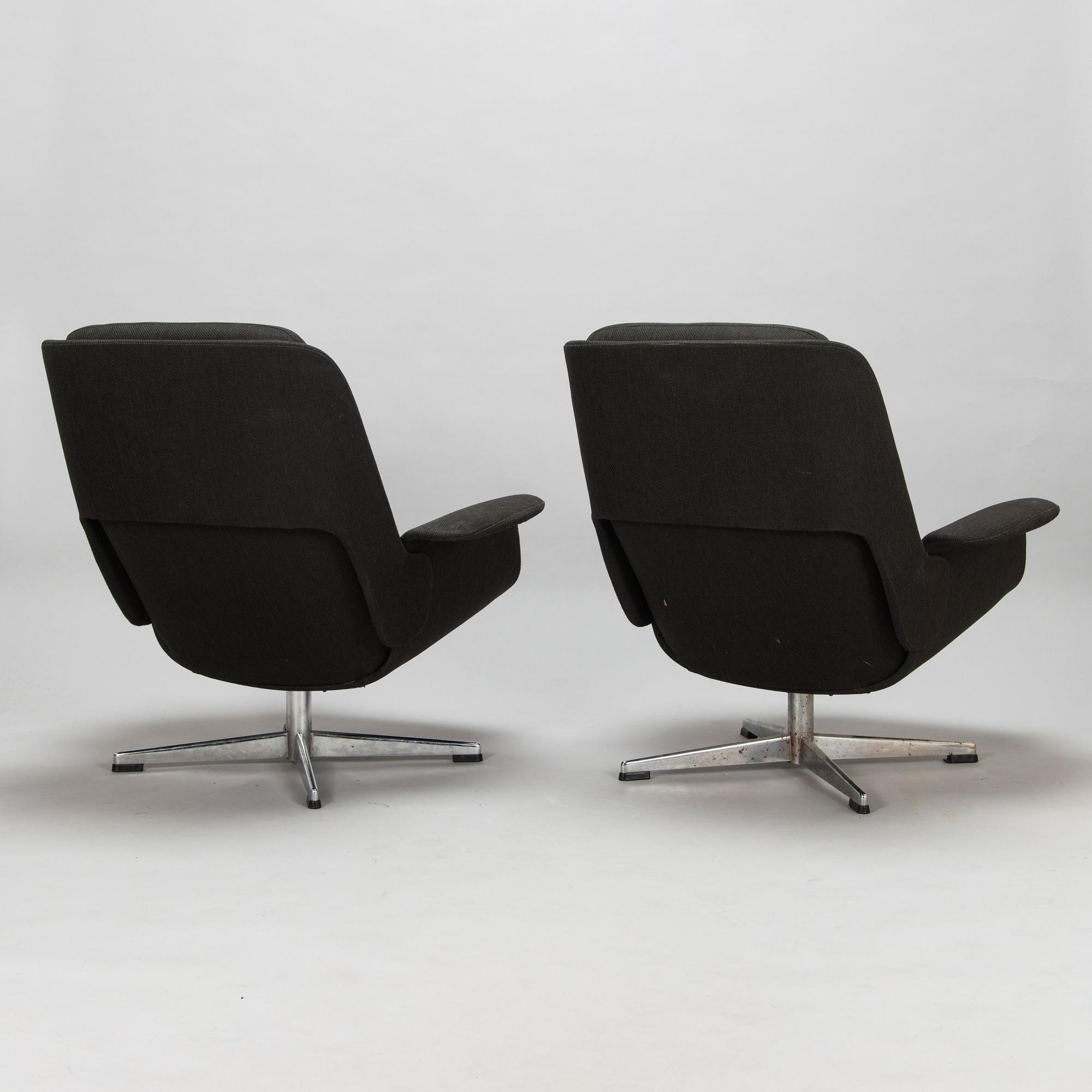 Olli Borg ja Mauri Laatikainen, fåtöljer, ett par, "Rondo", Asko 1960-tal.