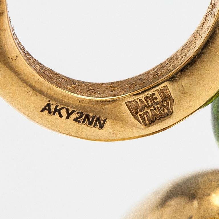 Bulgari "Mediterranean Eden" örhängen, 18K guld, diamanter ca 0.12 ct tot, peridoter och ametister.