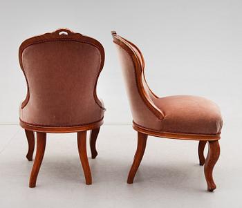 FÅTÖLJER, 1 par, 1800-talets andra hälft.