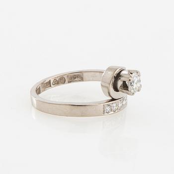 Bo Cedstam, Ring 18K vitguld med diamanter, Stockholm 1975.