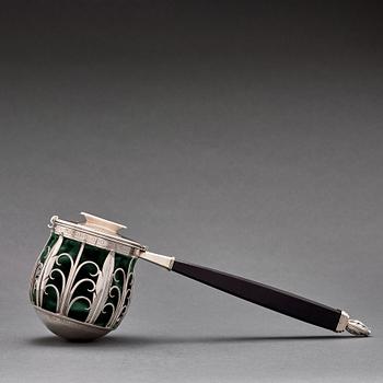 Atelier Borgila, a sterling and ebony collection bag, Stockholm 1931.