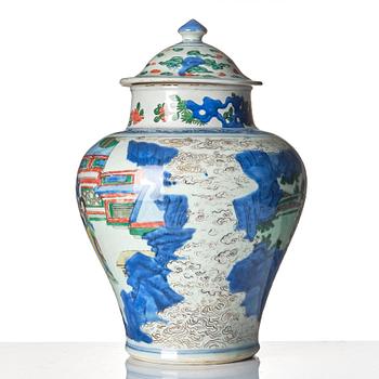 A Transition jar with cover, 17th Century.