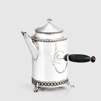 254. A Swedish Gustavian silver coffee-pot, mark of Pehr Zethelius, Stockholm 1797.