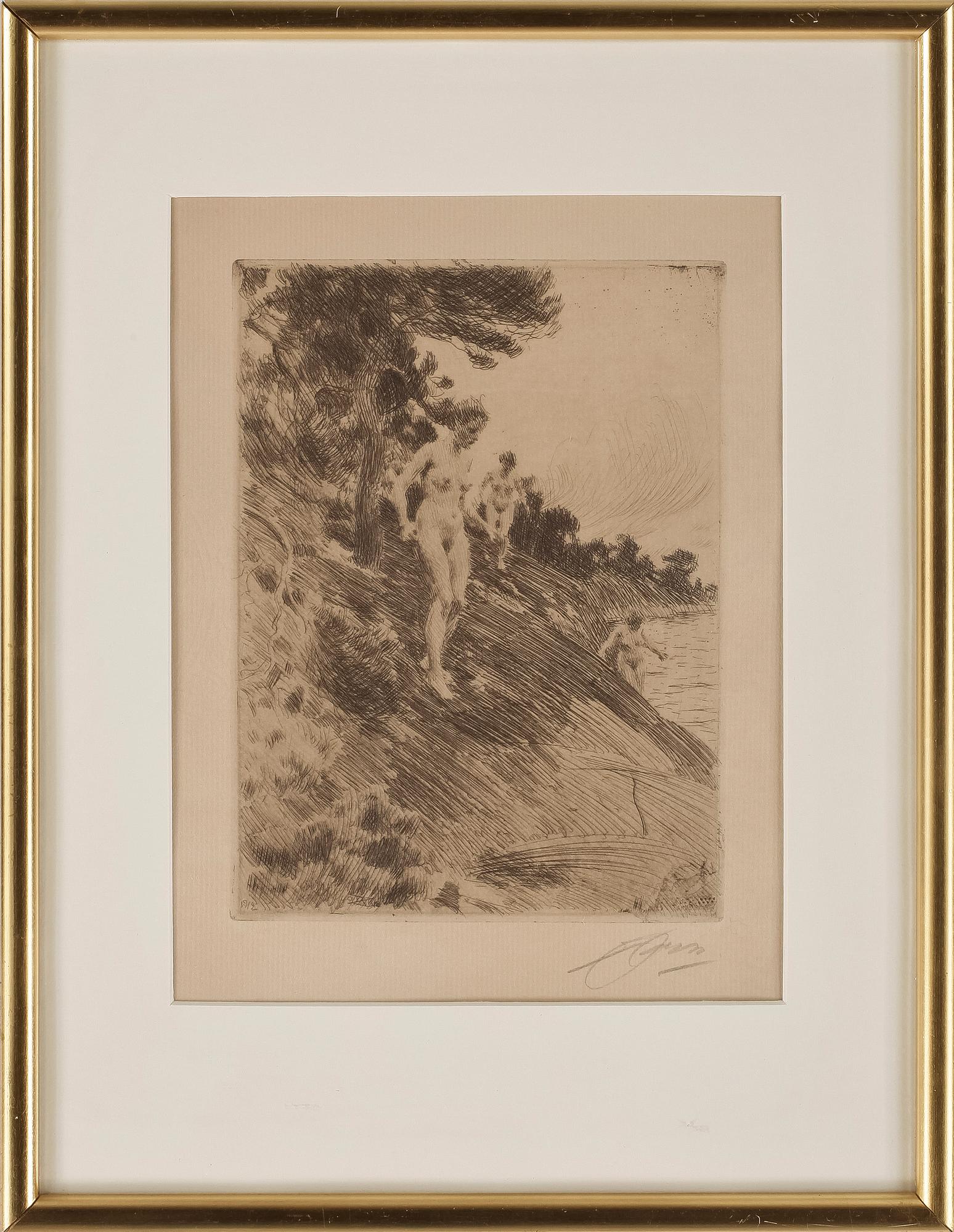 ANDERS ZORN, etsning, signerad och daterad 1912 i plåten respektive blyertssignerad.