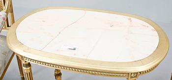 SALONGSGRUPP, 8 delar, gustaviansk stil, 1800-talets slut.