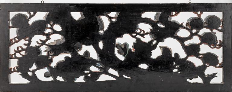 A carved and painted wooden relief, Qing dynasty, presumably 18th Century.
