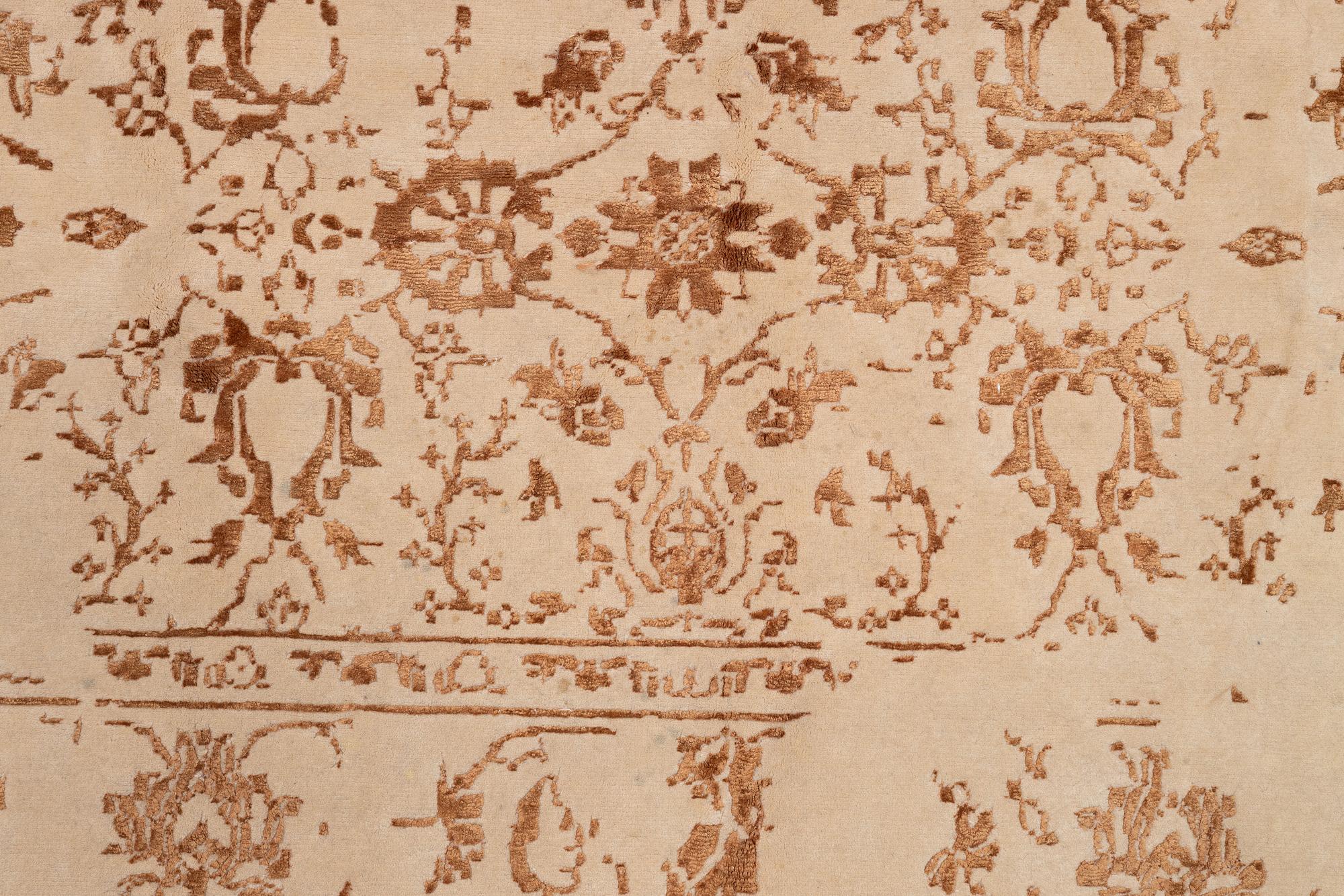 Rug, India, wool and so-called bamboo silk, approx. 299 x 204 cm.