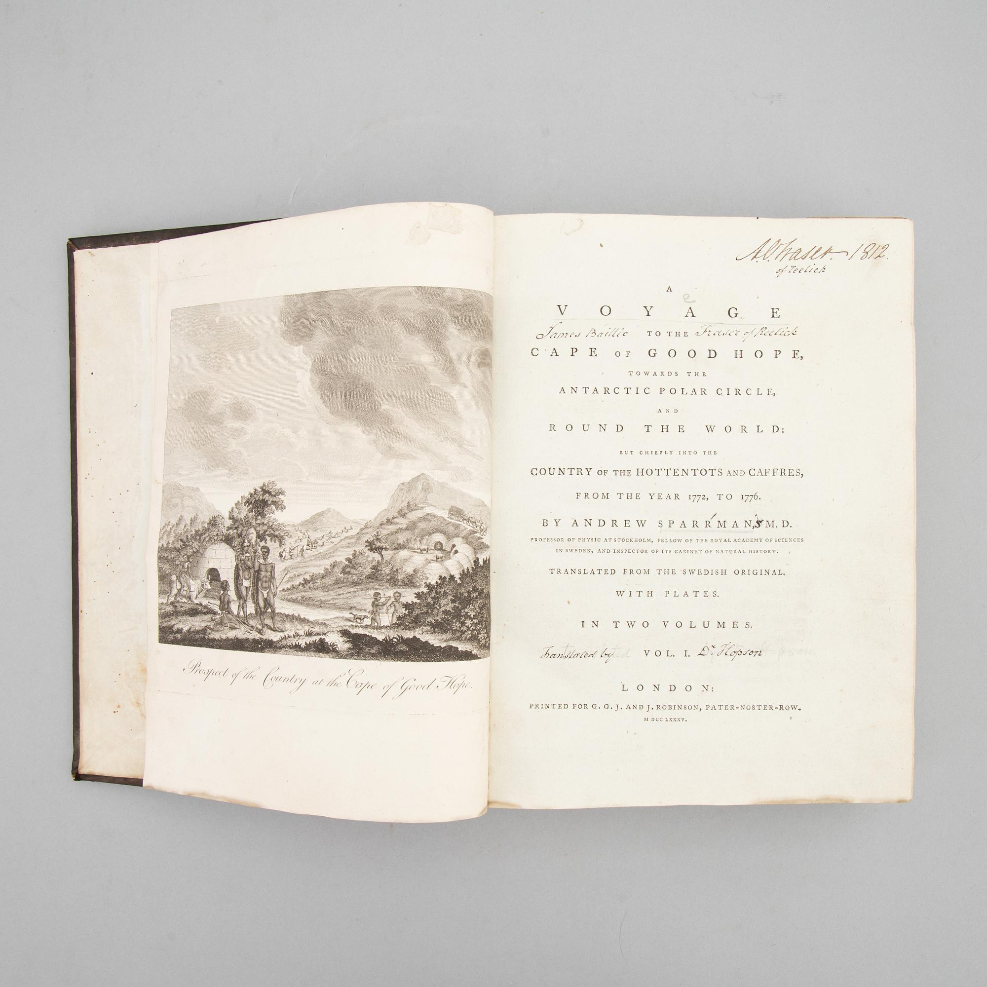 Sparrman’s voyage, English edition, 1785.