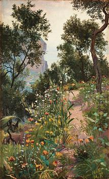 450. Hans Christian Fischer, Garden scene from Vico.