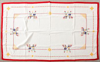 A collection of Christmas tablecloths, 13 pcs in larger sizes, 20th century.
