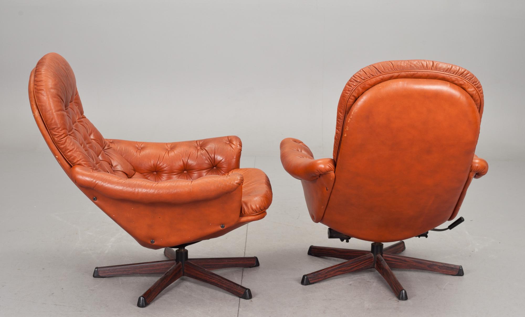 FÅTÖLJER, ett par, Göte-möbler, Nässjö, 1970-tal.