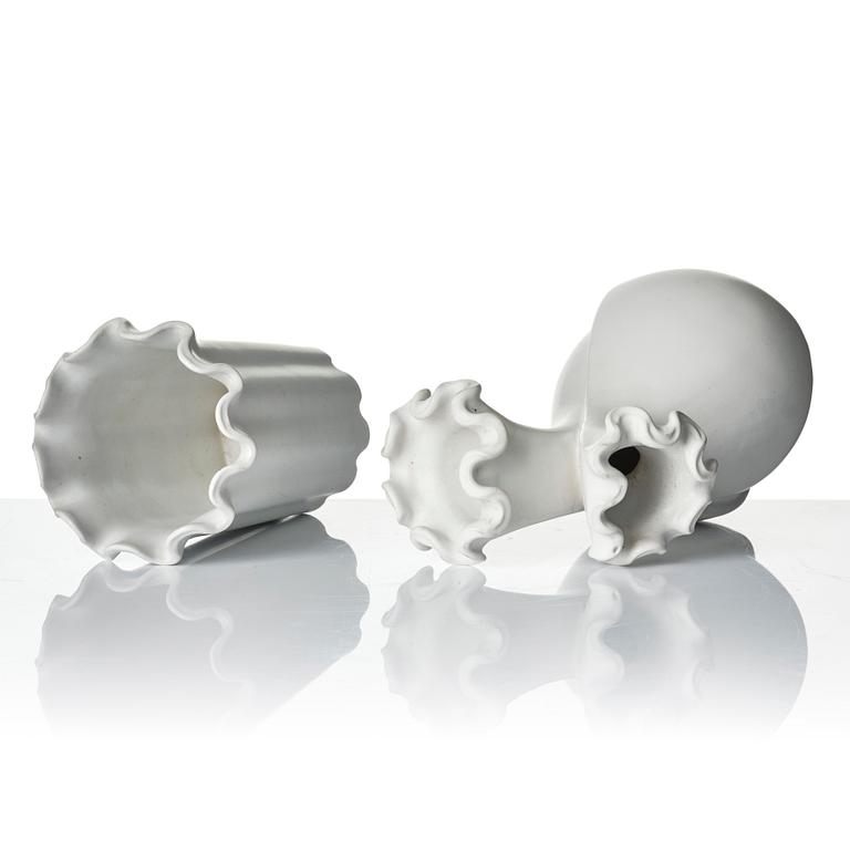 Wilhelm Kåge, two vases and a bowl from the series 'Våga', Gustavsberg, Sweden.