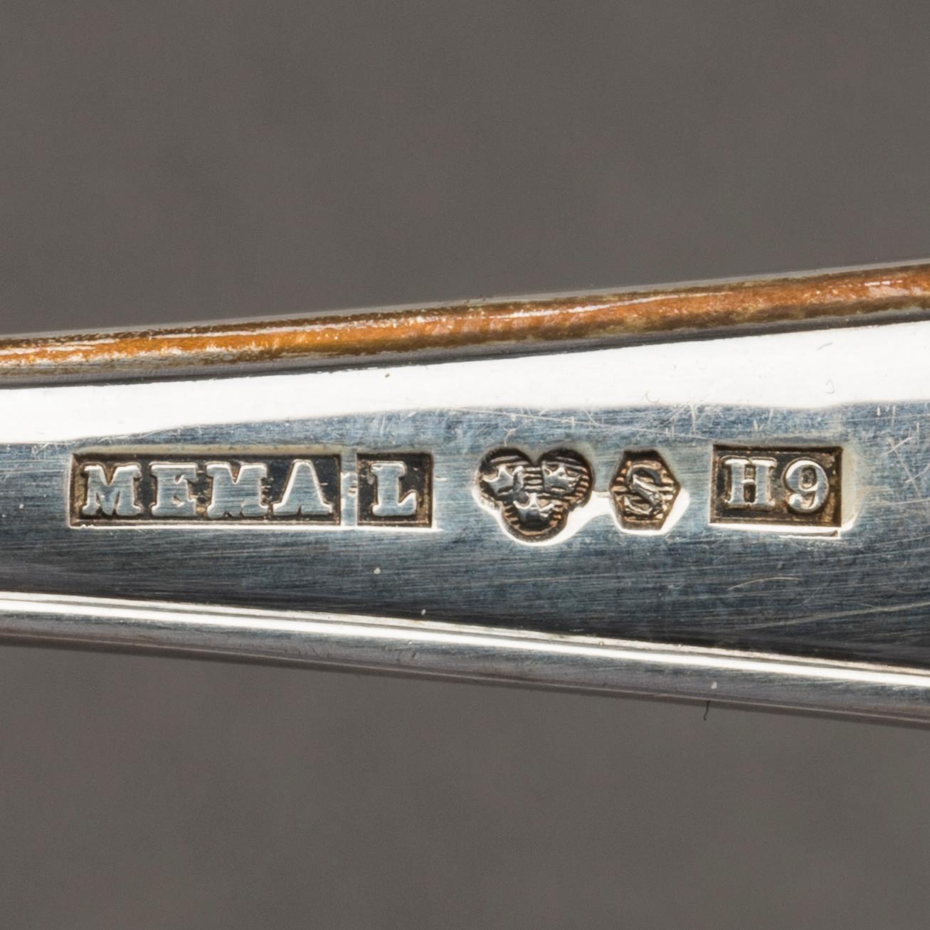SKEDAR, silver, 12 st MEMA Lund, 1960-tal.