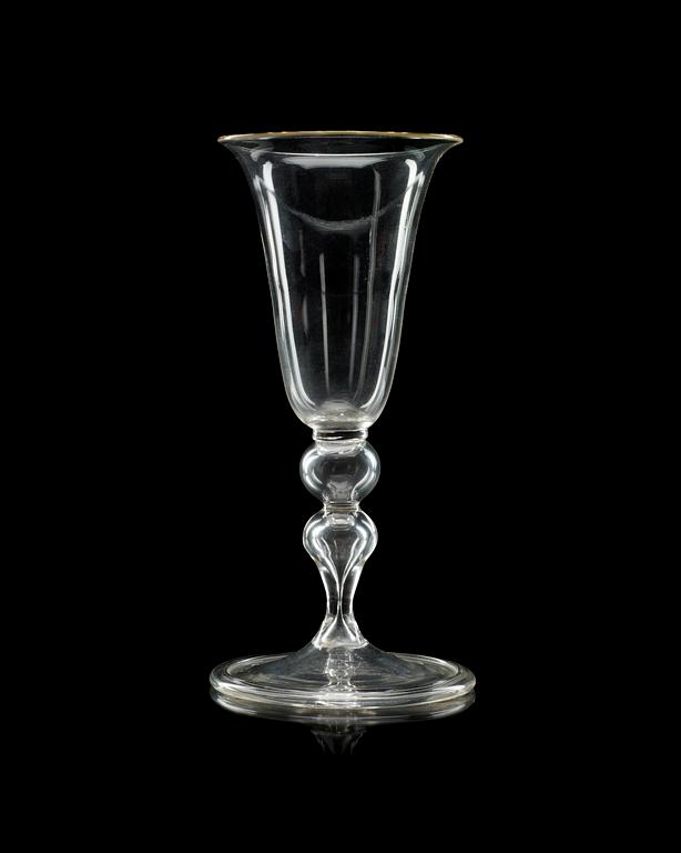 An English wine glass, 18th Century.