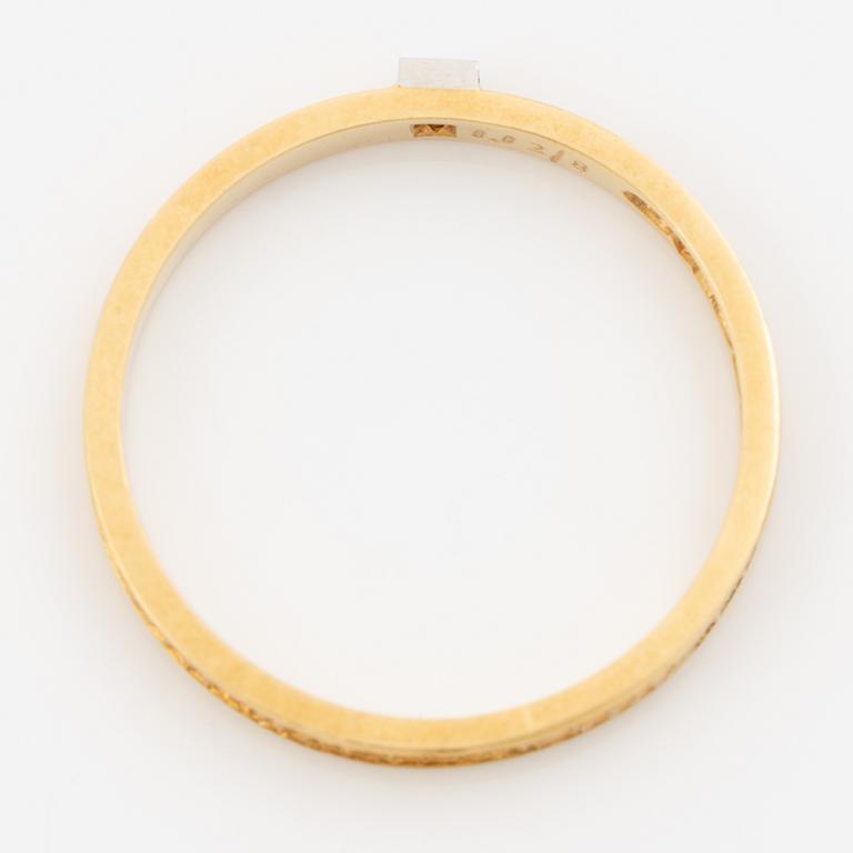 Lapponia, ring 18K gold set with an eight-cut diamond, Finland 1976.