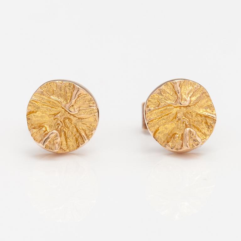 Björn Weckström, A pair of 14K gold earrings "Devil's wheel". Lapponia.