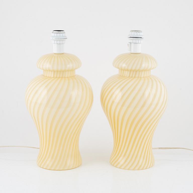 Pair of table lamps, Murano, second half of the 20th century.