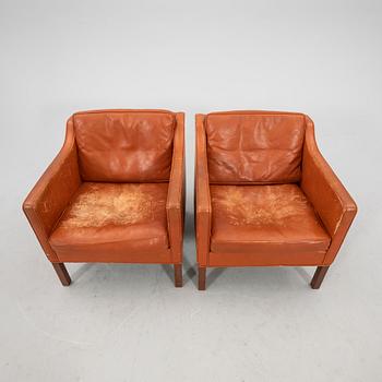 Børge Mogensen, a pair of armchairs model 2421-22, Fredericia Stolefabrik Denmark.