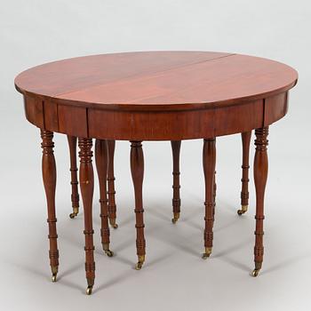 An extendable dinner table, Sweden around 1830s.