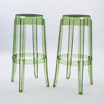 BARSTOLAR, 2 st, "Charles Ghost", Philippe Starck, Kartell.