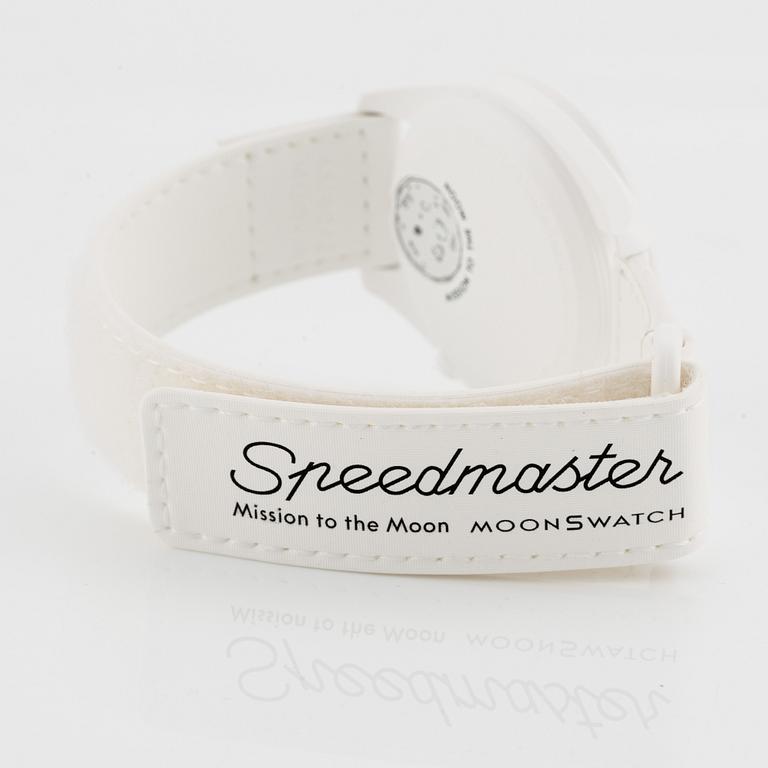 Omega/Swatch,  MoonSwatch, Mission to the MoonPhase, "Snoopy", kronograf, armbandsur, 42 mm.