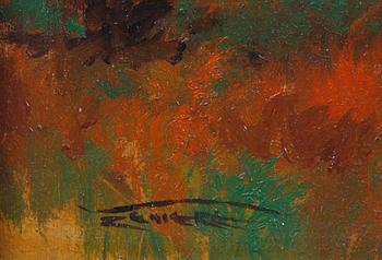 OKÄND KONSTNÄR. Olja på pannå. Sign. 1900-tal.